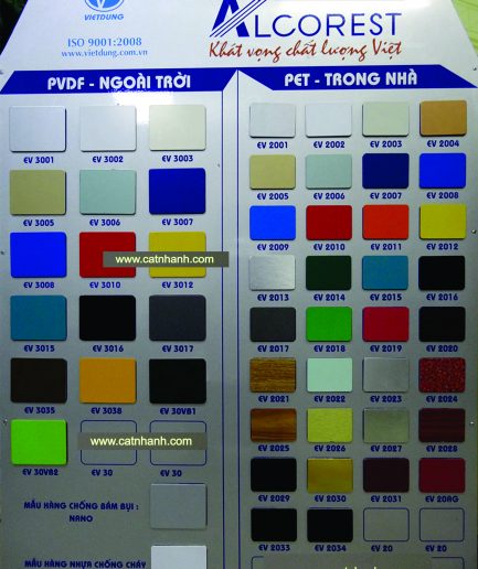 Bảng mã màu alu Alcorest