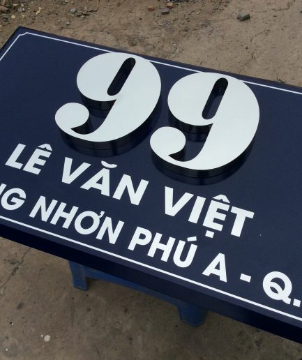 Bảng số nhà chữ nổi inox